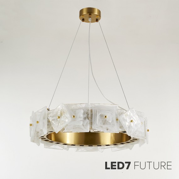 Loft Industry Modern - Small Square Marble Chandelier